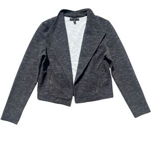 Banana Republic Women’s Sz M Heather Black Textured Knit Shawl Open Front Jacket